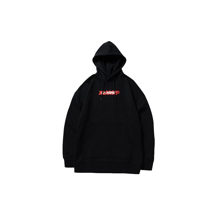 Li Ning X XLARGE Спортивная Модная Коллекция Толстовки Мужские Черные С Капюшоном Средней Посадки Обычные AWDNC87-2