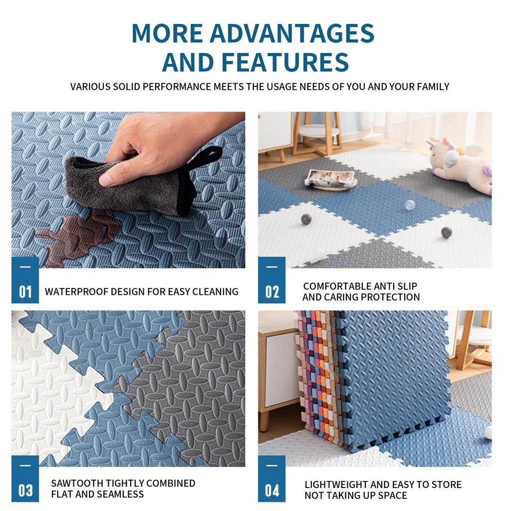 8 штук черного пенопластового напольного коврика, альпинистского коврика, защитного коврика для пола