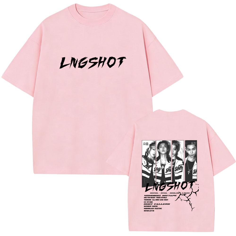 Корейская группа Lngshot 4SHOBOIZ МИКСТЕЙП Shot Callers Футболка Унисекс Женская K-pop Мода Уличная одежда Унисекс Повседневная Мягкие хлопковые футболки