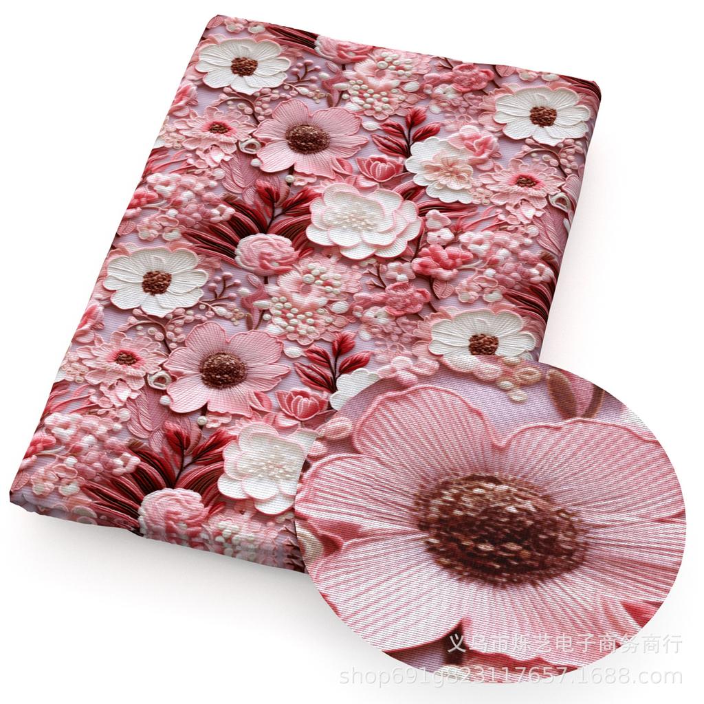 Сделай сам Синтетическая кожа Ткань Цветы Цветочный принт Имитация вышивки Искусственная кожа Обувь Имитация вышивки