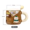 Кружка Honey Bear из утолщенной керамики с крышкой и ложкой, кофейная чашка, 3D магнитная съемная адсорбционная вешалка, посуда для питья