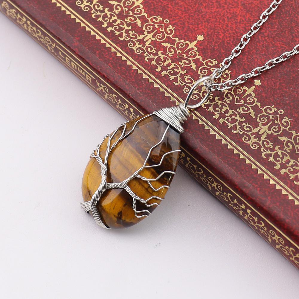 Натуральный агатовый кристаллический кулон-ожерелье Дерево Жизни