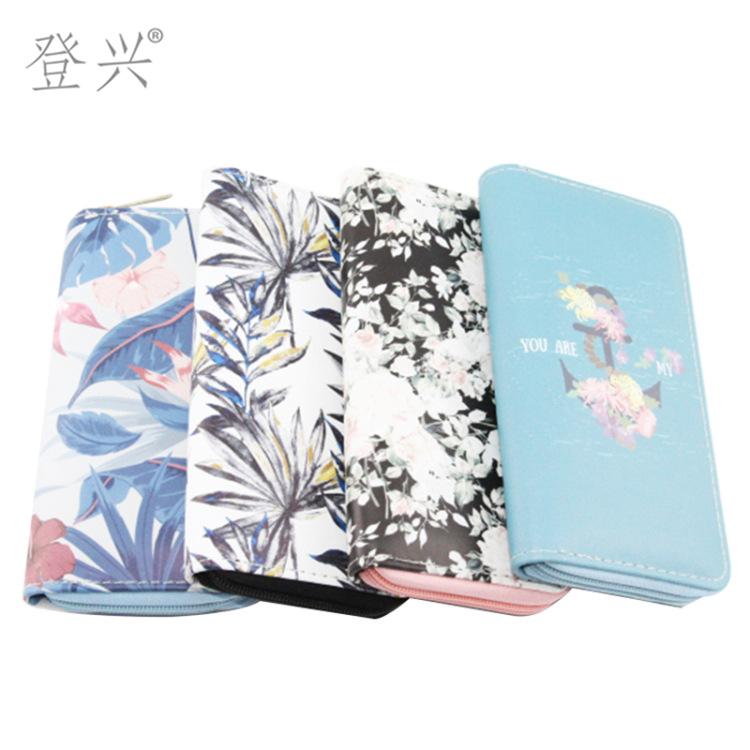New Flower Leaves Ethnic Style PU Long Wallet, Clutch Bag