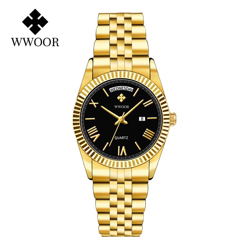 Top Brand WWOOR Business Watch For Men Fashion Luxury Men Watch Male Clock Warterproof Quartz Wristwatch Sport Relogio Masculino