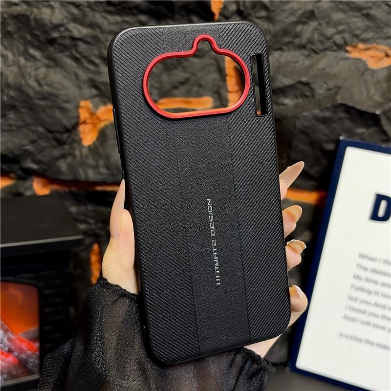 Чехол для Nothing phone 4A Красная Рамка Камеры Роскошный Текстурированный Ультимативный Дизайн Кожаный Защитный Мягкий Чехол Обложка