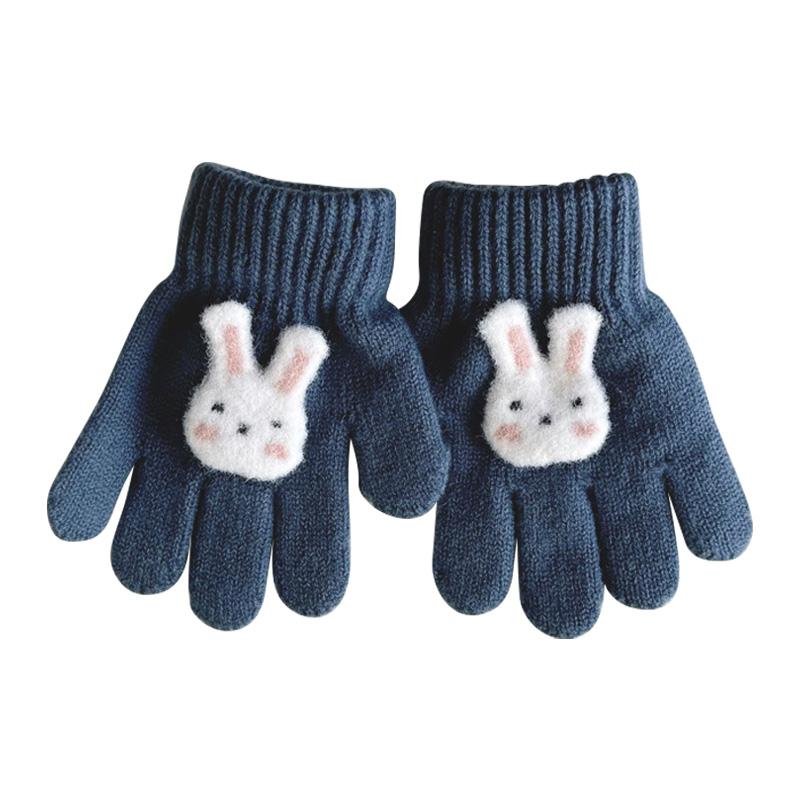 Перчатки детские 3-6 лет вязаные теплые мультипликационные супер милые перчатки с пятью пальцами осень-зима однотонные модные перчатки для девочек и мальчиков