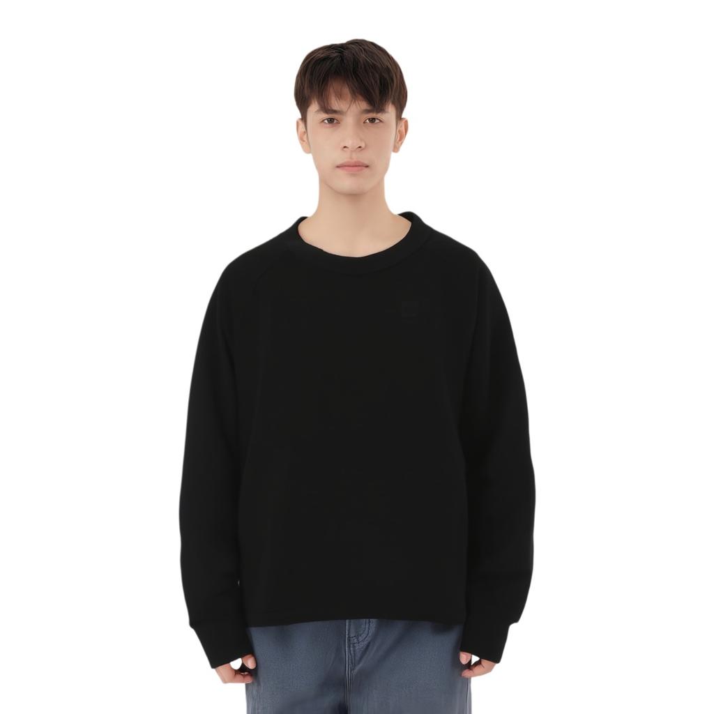 PUMA CLASSICS CREW FL Casual Soft Thermal Minimalist Style Loose Fit Fleece Lined Sweatshirt Unisex Black 625299-01