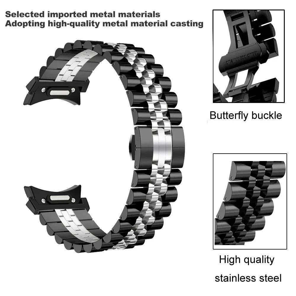 Металлический ремешок без зазоров для Samsung Galaxy Watch 7/6/5/4 40мм 44мм, металлический ремешок Quick Fit для galaxy watch 6 Classic 43 47мм 5Pro 45мм