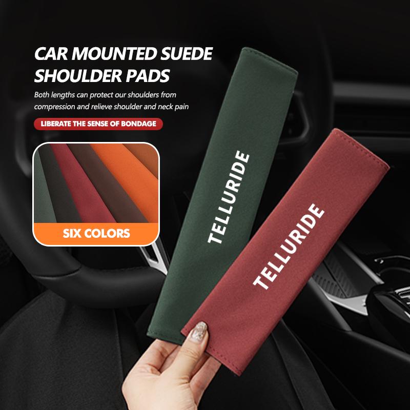 For KIA Suede Car Seat Safety Belt Shoulder Protection Mat Badge Accessories Ceed Sportage Rio K5 K2 Optima Cerato Proceed Venga kcwx20