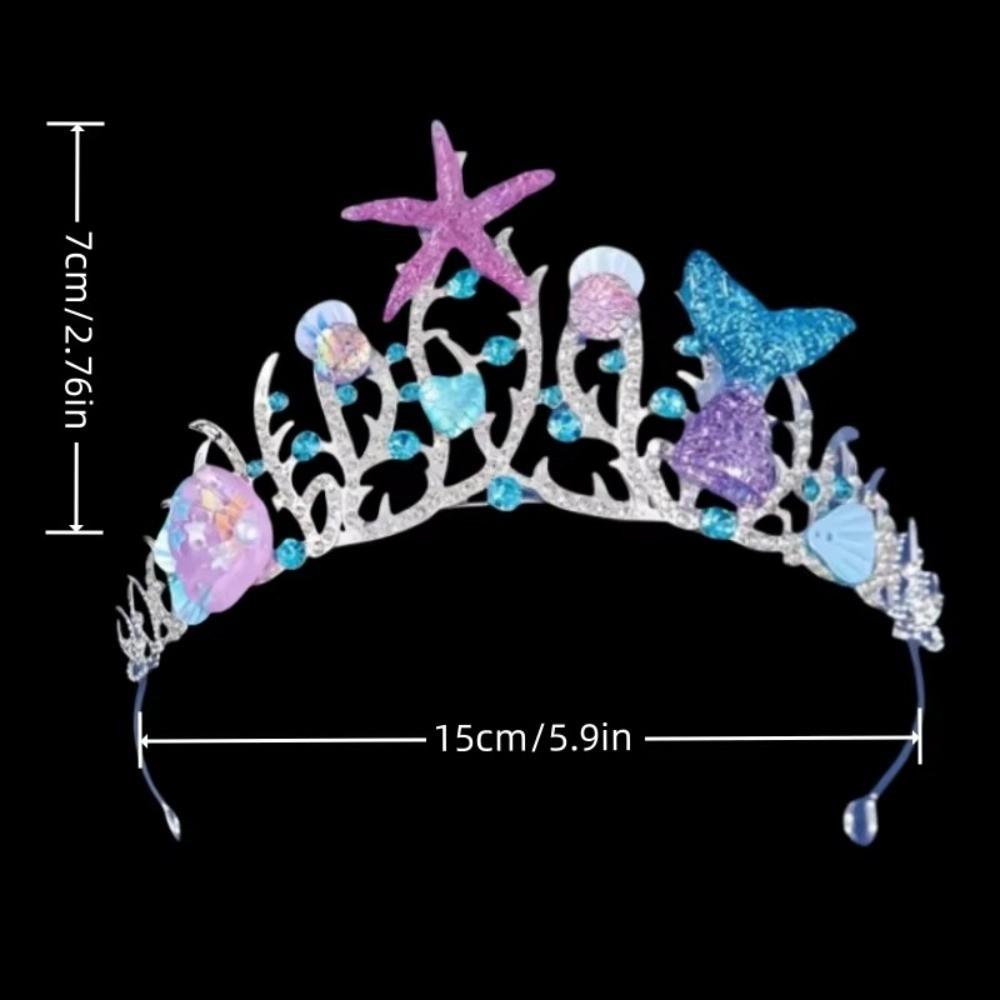 Tiaras Crystal Shell Mermaid Sea Star Crown Tiara Headband Bride Wedding Hair Accessories