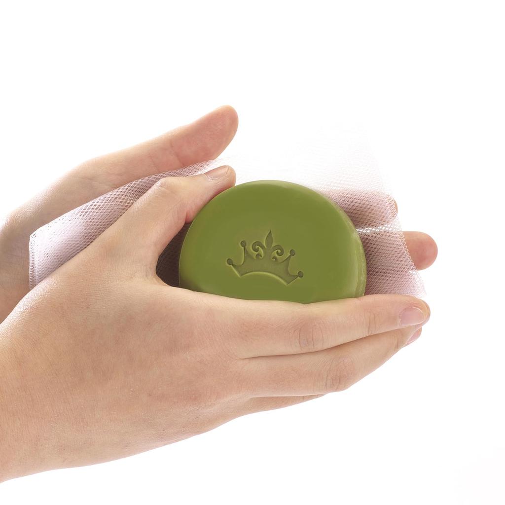 FromJ Matcha Soap 80 г Органическое очищающее мыло для лица Matcha из префектуры Сидзуока с пенообразующей сеткой