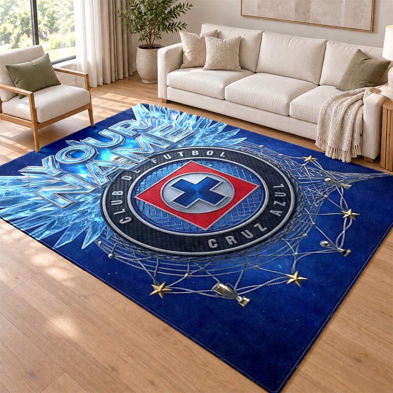CruzAzul Custom Name Personalized Rug Non‑Slip Doormat Floor Carpet Housewarming Birthday Gift for Family Friends