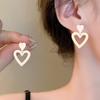 1 пара ажурных серег-подвесок в форме сердца для женщин и девушек, модные акриловые серьги конфетных цветов, легкие серьги-подвески с двойным сердцем, День святого Валентина