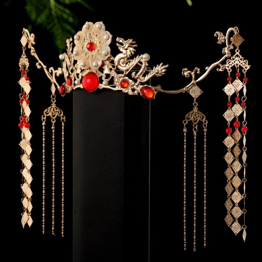 Zinc Zinc Alloy Hair Accessories Plastic Bride Coronet Ancient Bridal Headwear Hanfu