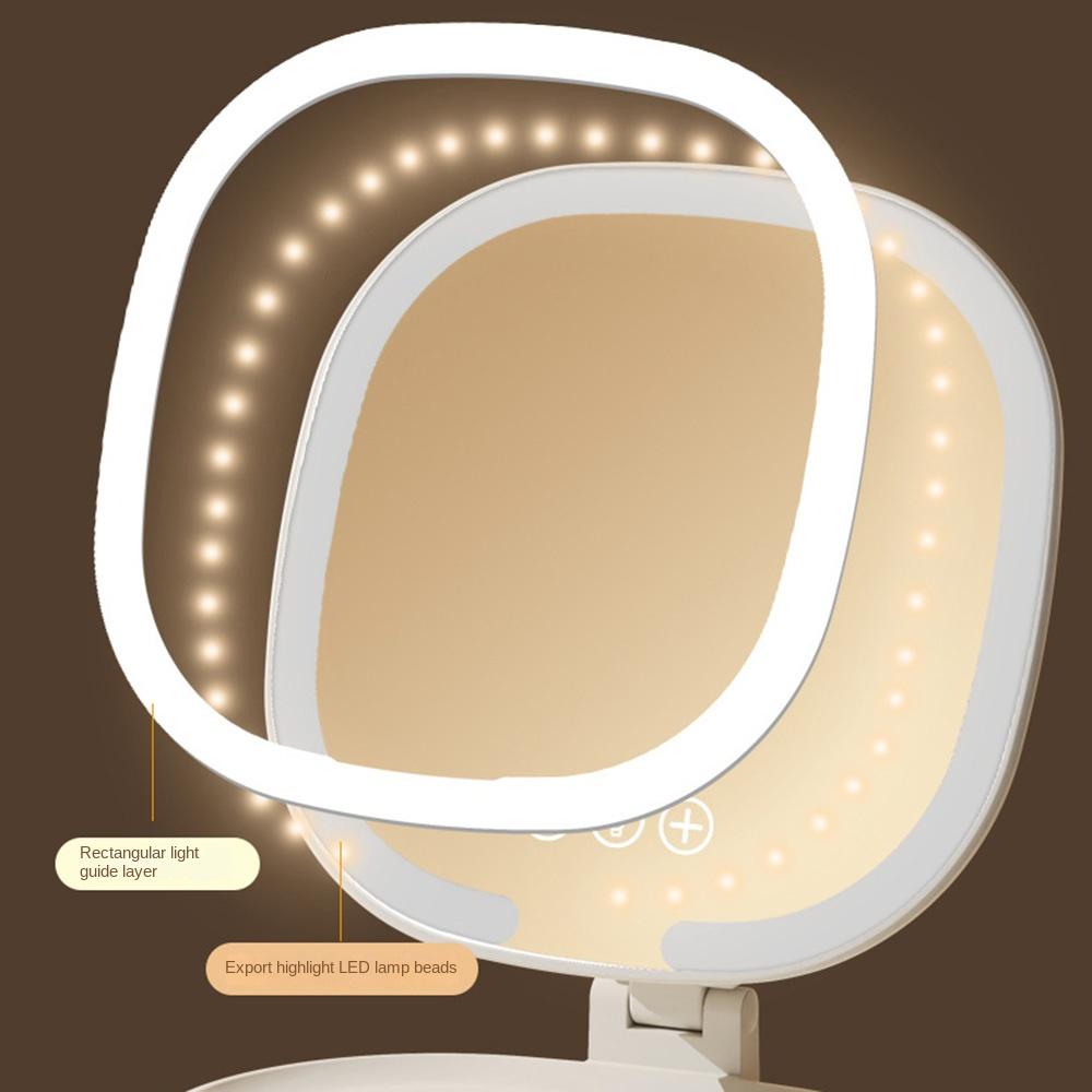 Foldable LED Makeup Mirror Adjustable Portable Cosmetic Mirrors Lighted Desktop Mirrors  Women