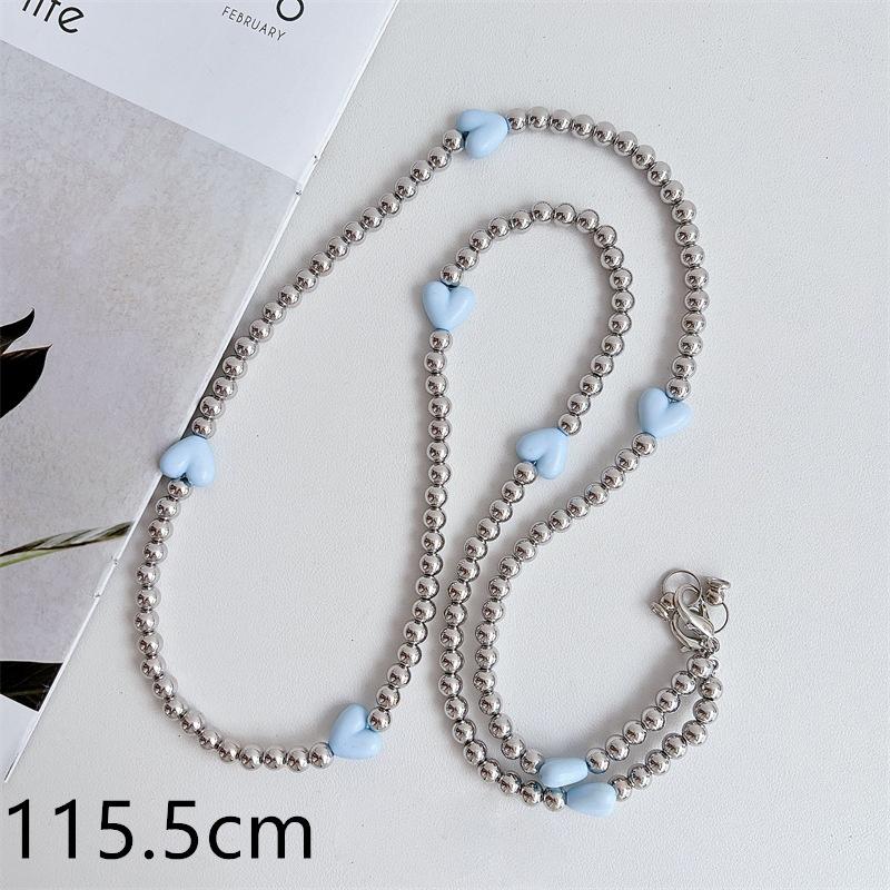 Универсальный ремешок для телефона через плечо с бусинами, длинные шейные ремешки, чехол для телефона с защитой от потери и нашивкой для iPhone, Samsung, Xiaomi