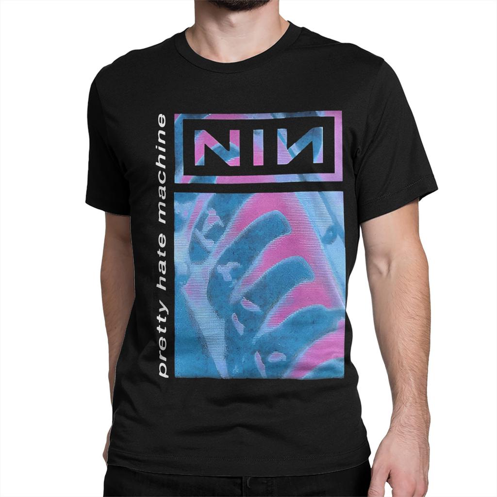 Vintage NIN Rock Band Nine Inch Nails T-Shirts Men Women Round Neck 100% Cotton T Shirt Short Sleeve Tees Original Tops