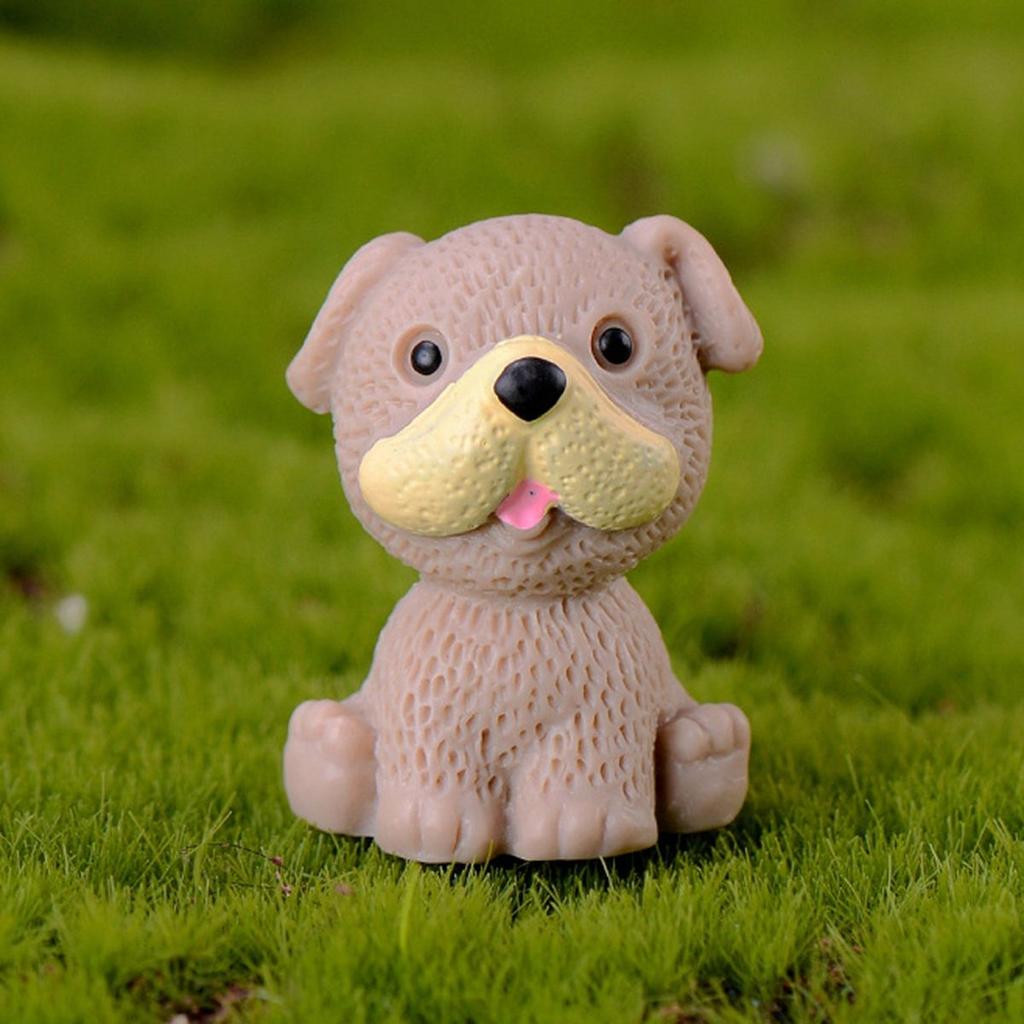 Home Decor Cute Mini Resin Puppy Statue Figurines Cake Decoration Animal Miniature Dog Ornament