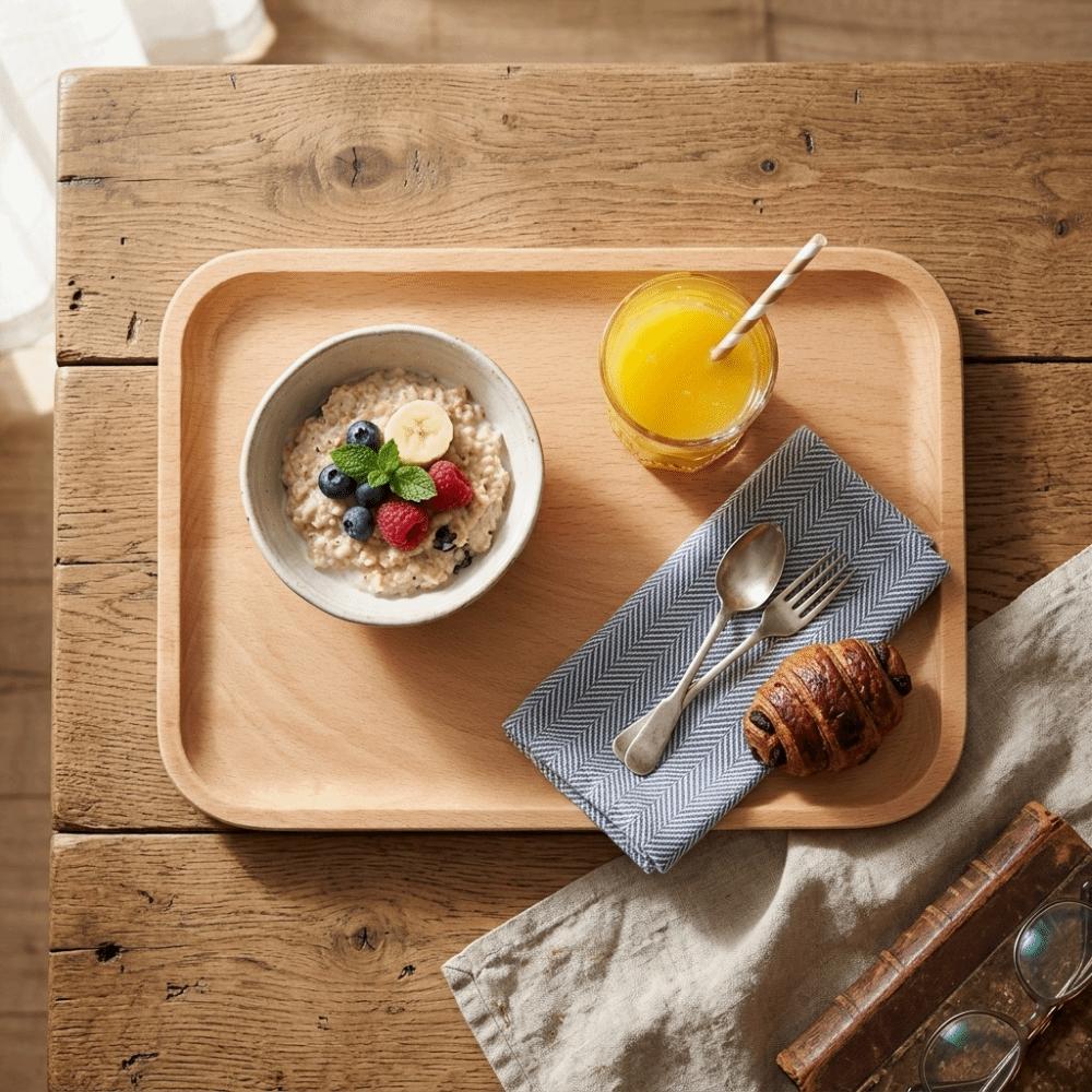 Flat Smooth Serving Tray Regular Rectangular Storage Tray Household Drink Tray Fruit SnackLayout