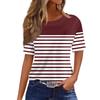 Women's Fashionable Casual Short Sleeve Print Round Neck Pullover Top