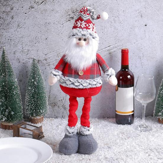 Рождественская плюшевая кукла с выдвижной ножкой, чучело стоящего Санта-Клауса, снеговика, оленей, плюшевые игрушки для дома, праздничного украшения стола, новинка