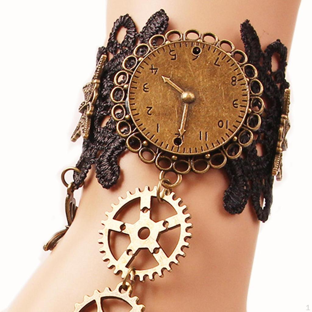 Black Lace Bracelet, Fingerless Gloves Vintage Adjustable Bracelet for Costume Accessories