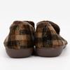 Men's BONADONA Comfort Fleece Slippers with Plaid and Brown Gradient