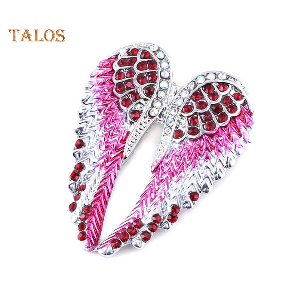 TJA Rhinestone Inlaid Angel Wing Brooch Pin Cardigan Scarf Corsage Badge Decor