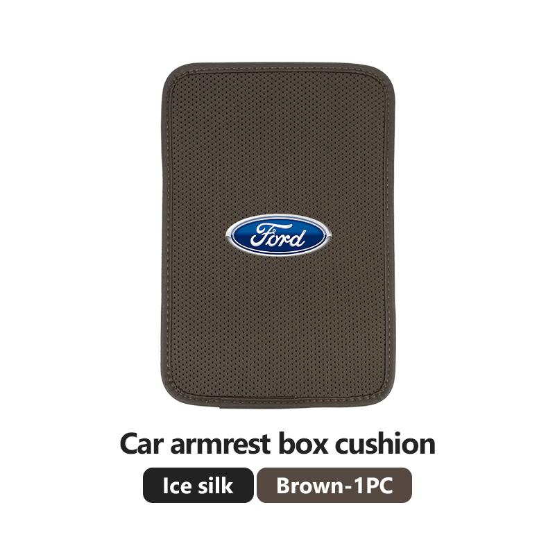 DFXB4 For Ford Car Armrest Cushion Leather Ice Silk Anti Scratch Console Cover Escape Ecosport Fusion Explorer Expedition Taurus