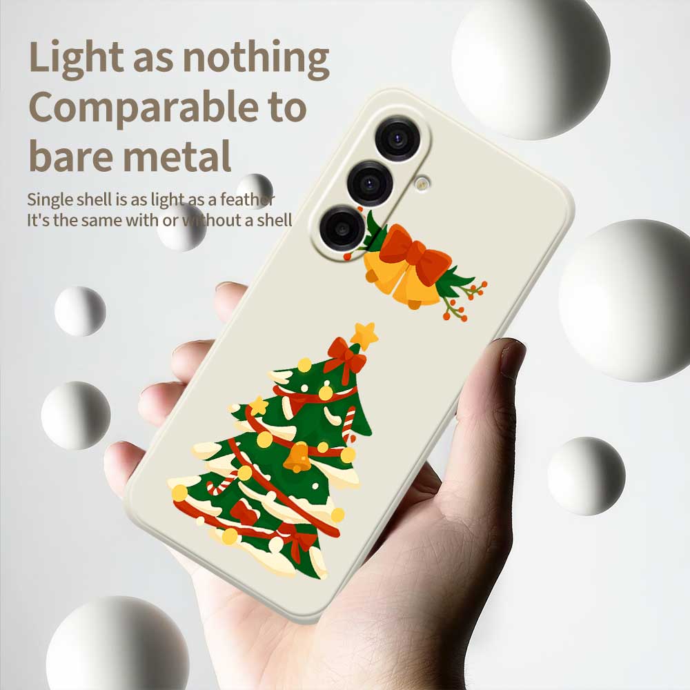 For Samsung Galaxy A17 5G Case Christmas Tree Bow Pattern Printing Straight Edge TPU Phone Back Cover