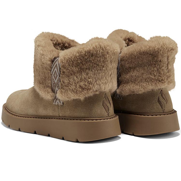 Skechers Короткие теплые удобные стильные женские зимние ботинки Коричневые 169100-CSNT