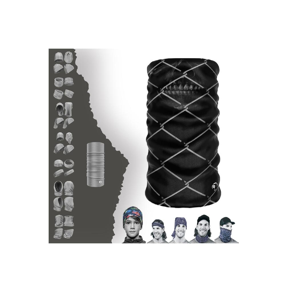 Унисекс Серый Череп Каратель Бесшовный Воротник-труба Бандана