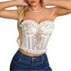 Women's Lace Embroidered Corset Strapless Design Corset Top