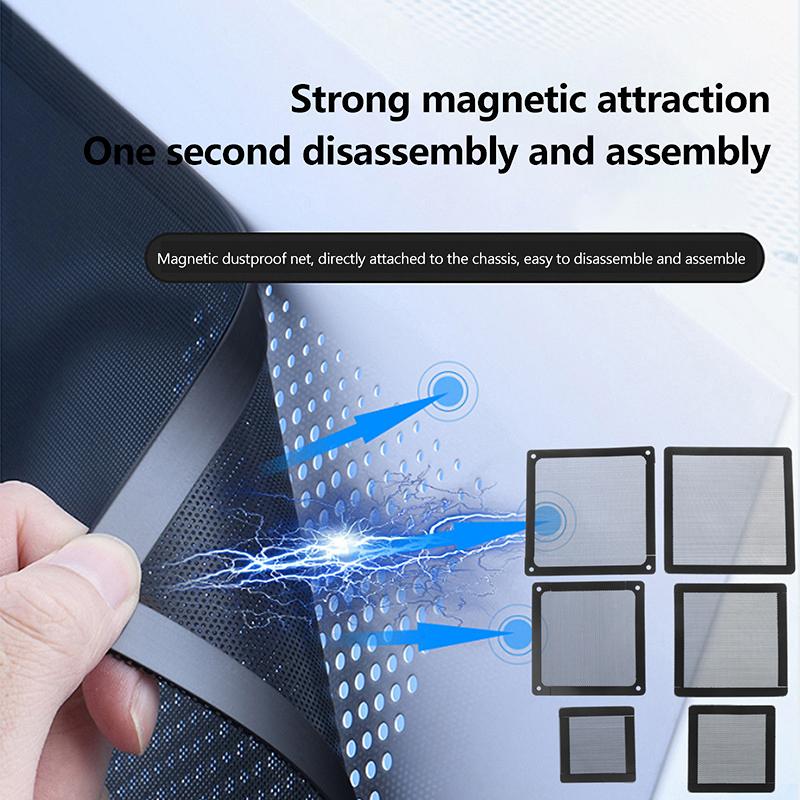 Dust Filter For Computer Cooler Fan Anti Dust Net Cover Dust Filter Mesh Net Magnetic Frame Pc Chassis Cooling Fan Dust Filter