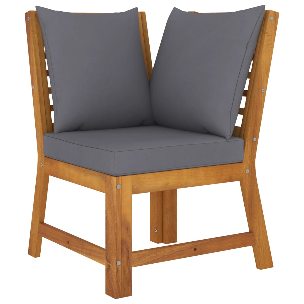 4 Piece Garden Lounge Set with Cushions Solid Acacia Wood