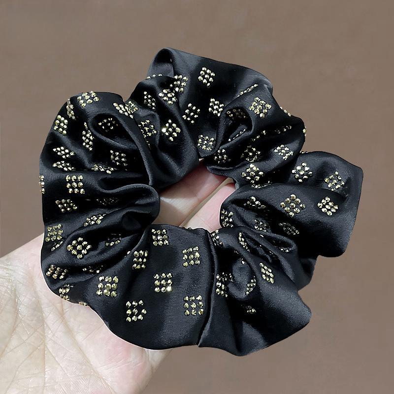 Golden Edge Head Flower Korean Hair Rope High Elastic Rubber Band Fabric Wavy Edge Large Intestine Scrunchi Hair Woman Tiara C31