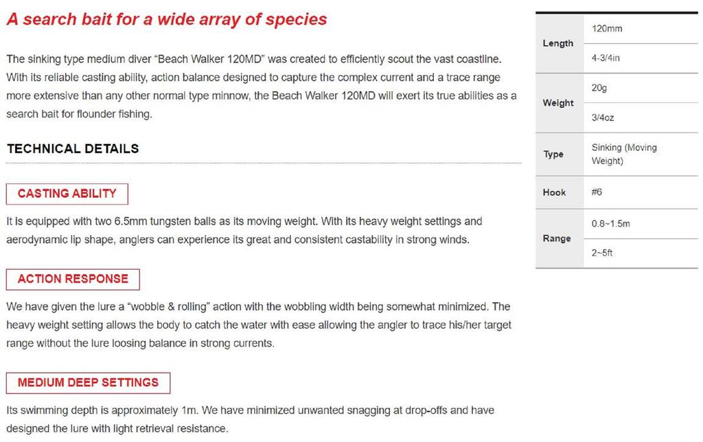 DUO Воблер тонущий Beach Walker 120 MD SNA0534 (3229)