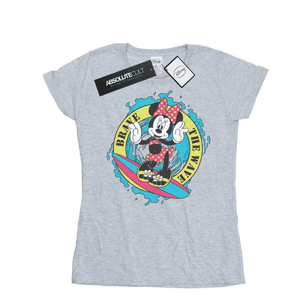 Disney Womens/Ladies Minnie Mouse Brave The Wave Cotton T-Shirt