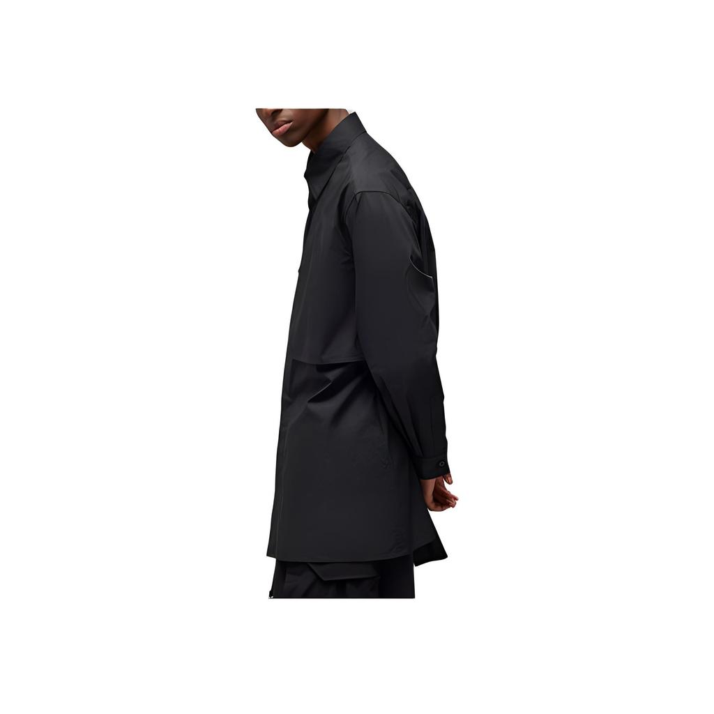 Y-3 Однотонная однобортная рубашка с заостренным воротником и длинным рукавом, рубашки унисекс, черный цвет IR7111