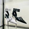 2025 Spring New Women Gladiator Pump Thin High Heels Pointed Toe Ankle Strap Buckle Party Sandals Zapatos Mujer