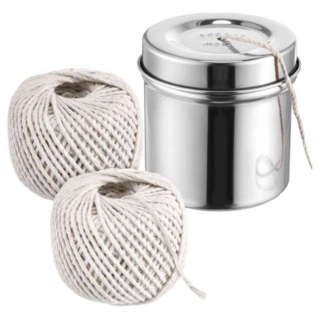 2 Rolls Cooking Twine with Stainless Steel Supplies Cord Wrapping