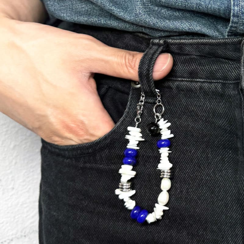 S SY [natural] santorini lapis & pearl bracelet