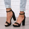 Fashion Sexy Peep Toe Women Sandals Square High Heels Pumps Platform Ankle Buckle Strap Cover Square High Heel Party Wedding Shoe