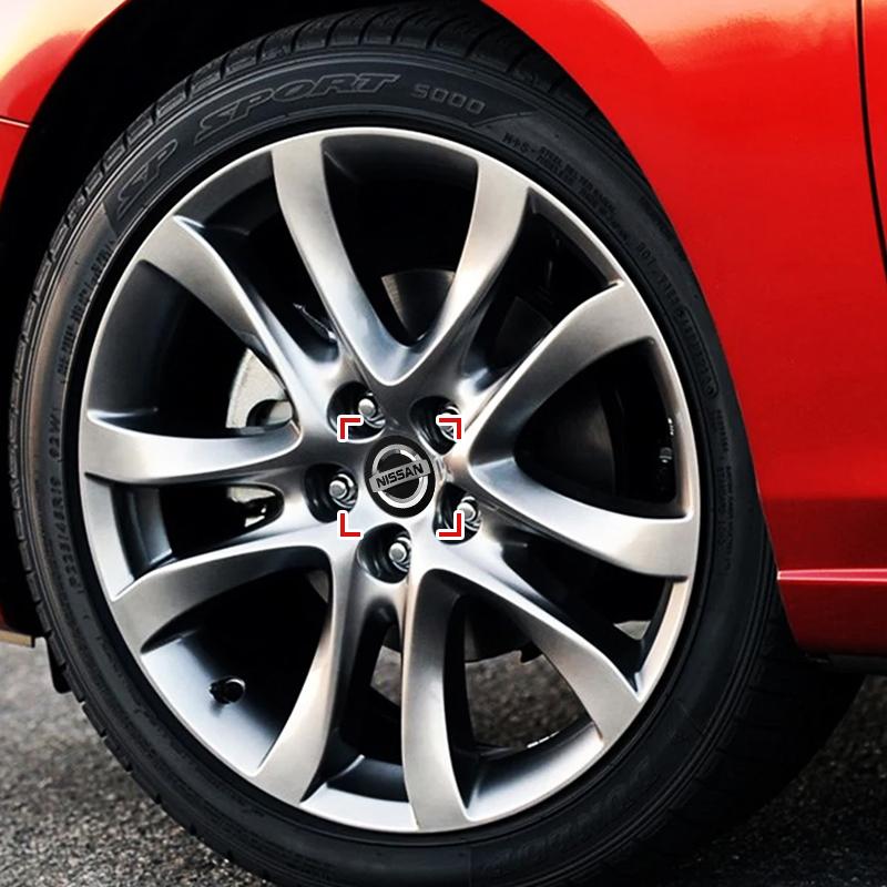 CHUQAZ1 4PCS Anti-Rust Rim Emblem Decals Scratch-Proof Car Wheel Center Cover for Nissan Nismo GTR Altima Qashqai Almera Navara