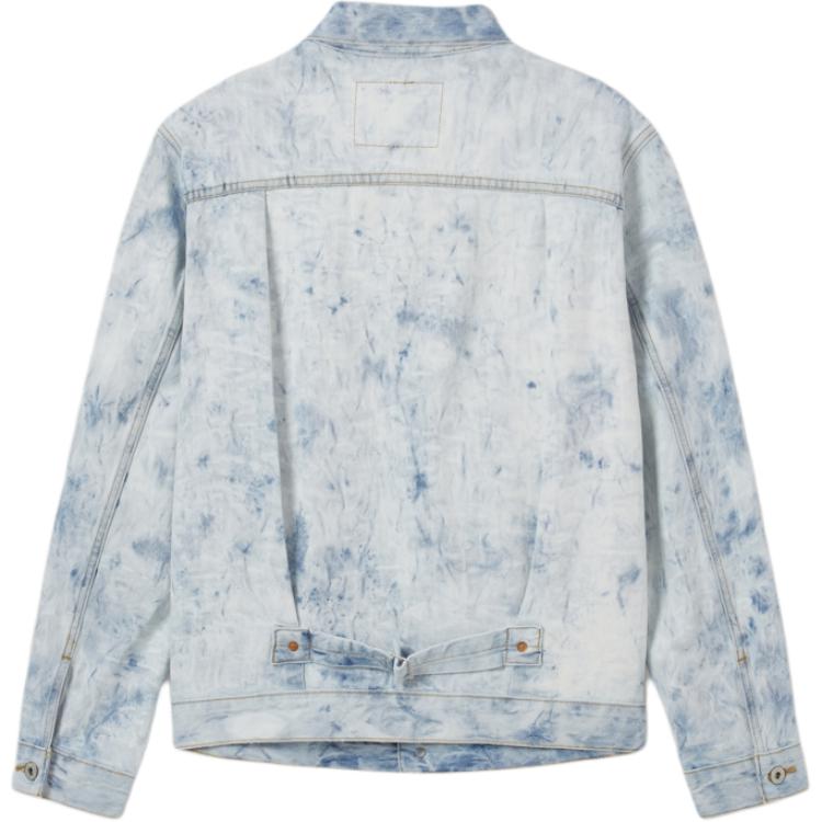 Levis Простая Удобная Универсальная Повседневная Джинсовая Куртка с Эффектом Потертости Мужские куртки Синяя Белая 0016W-0002