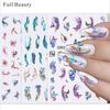 3D золотые наклейки для ногтей цветочные растения наклейки для ногтей цветочные мраморные цветочные ползунки маникюрные украшения
