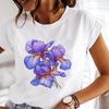 (Asian Size) Casual Watercolor Flower Trend 90s Printed Tee Top Short Sleeve T Shirt Fashion Women Clothing O-neck Ladies Female Graphic T-shirts