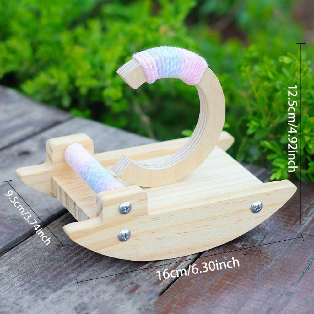 Wear-resistant Parrot Perch Stand Wooden Bird Training Stand Rocking Parakeet Toy  Relieve boredom