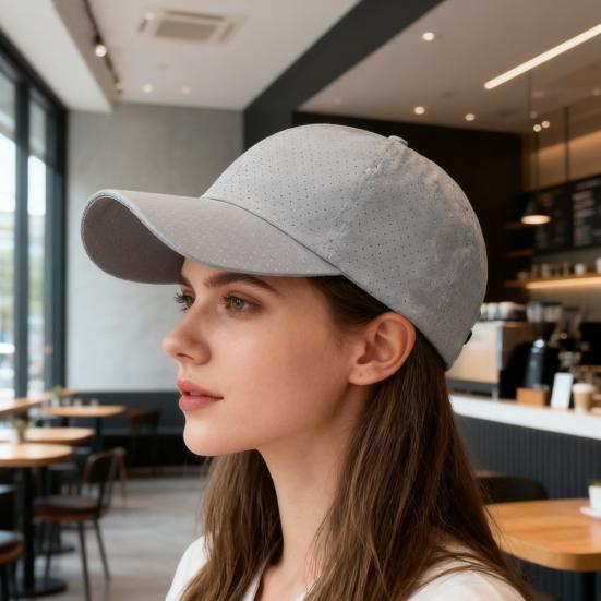 Baseball Hat Breathable Mesh Design Lightweight UV Proof Sun Hat Solid Color Adjustable Outdoor Sport Hat Headwear