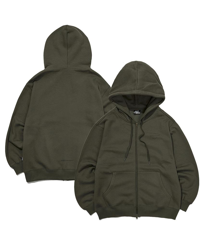 URBANAGE [Set] Daily Standard Sweatshirt Or Zip-Up Hoodie + Wide Pants Khaki